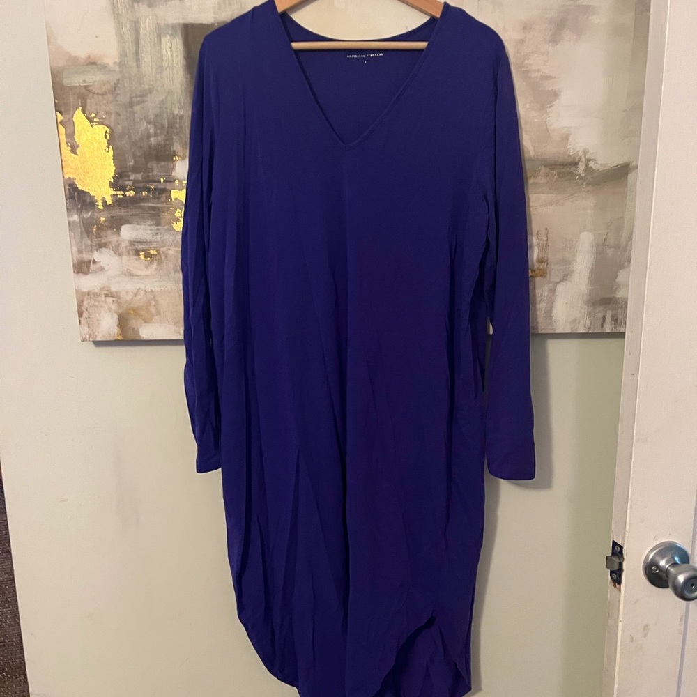 Iconic Long Sleeve V-Neck Geneva Dress - Lapis  LIMITED EDITION COLOR